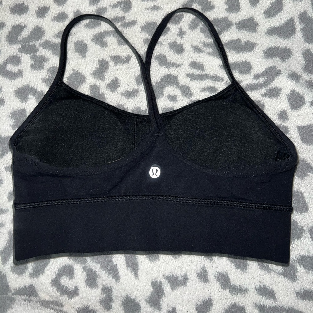 Black Lululemon flow y sports bra size 6